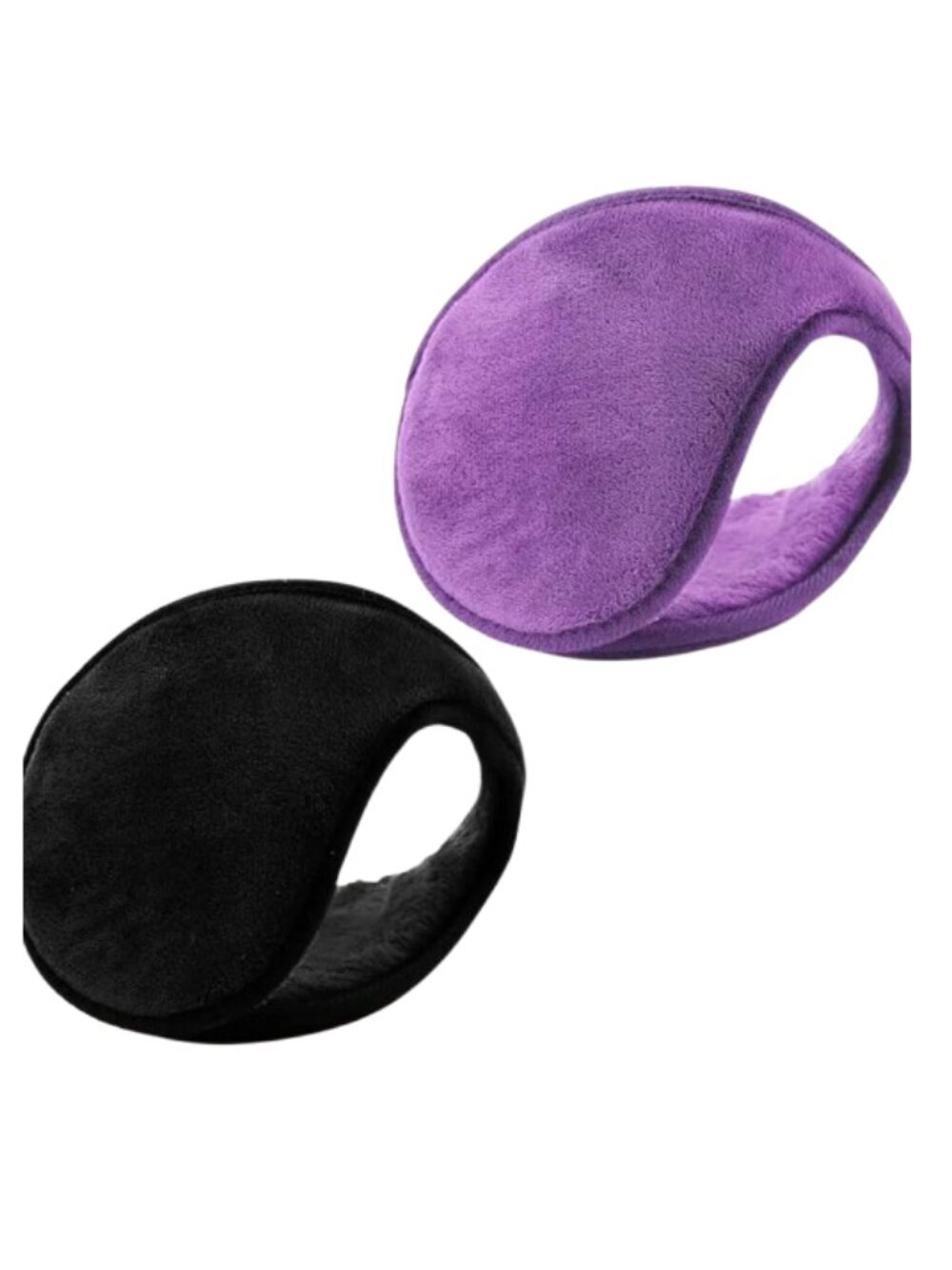 Fleece Ear Warmers Black Purple